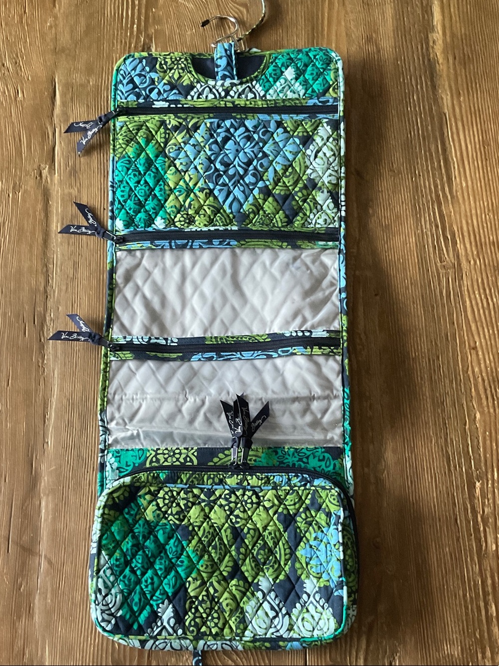 Vera Bradley Caribbean Sea Quilted Hanging Travel Organizer